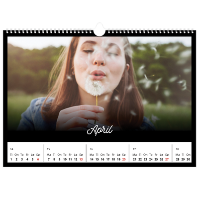 Fotokalender A3 — Sort minimalisme [April]