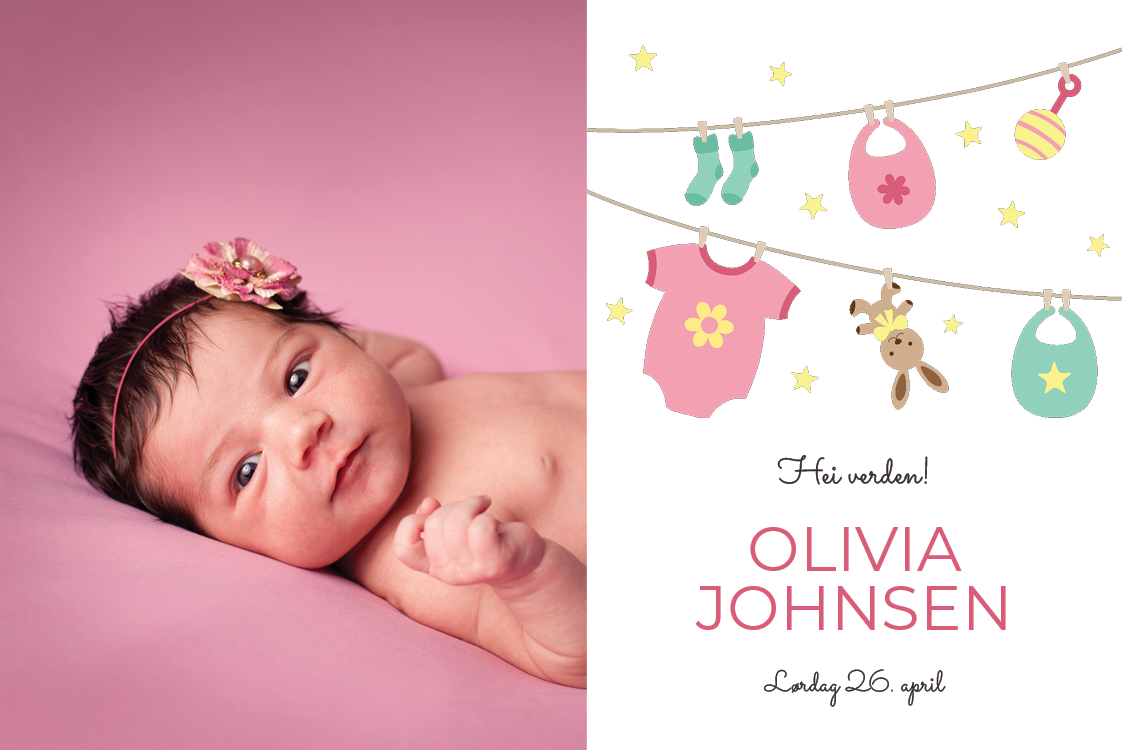 Invitasjoner — Rosa babyklær