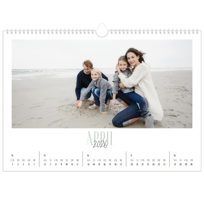 Fotokalender A3 — Flere fonter [April]