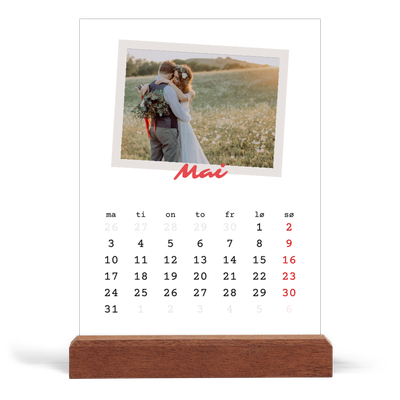 Bordkalender med trestativ - Stående — Signert trykk [kalender-forside]