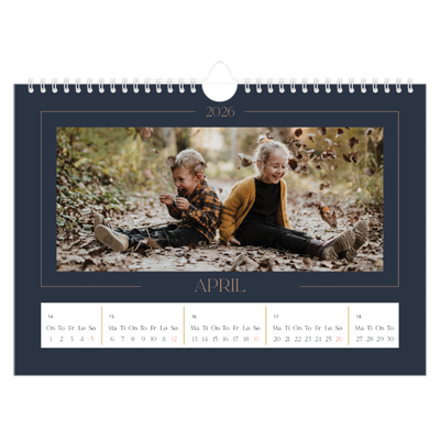 Fotokalender A4 — Prøyssisk blå [April]