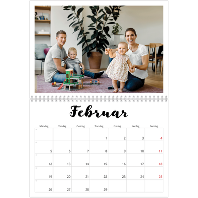 Fotokalender A4 dobbel (30 x 40 cm) — Håndskrevet [Februar]