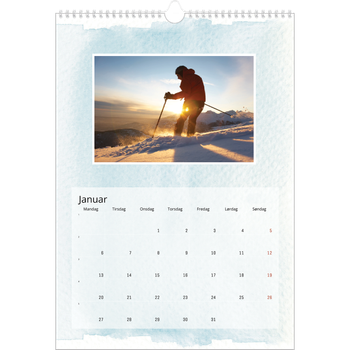 Fotokalender A3 — Vannfarger i bakgrunn