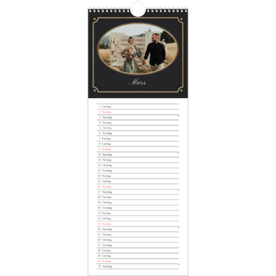 Fotokalender smal  — Vintage klassisk [Mars]