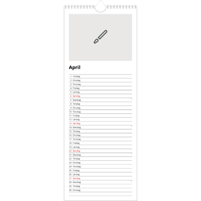 Fotokalender smal  — Design selv [April]