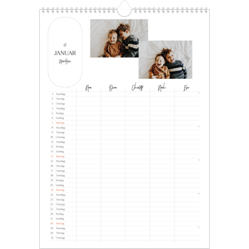 Fotokalender A3 — Planleggeren - Familie på 5