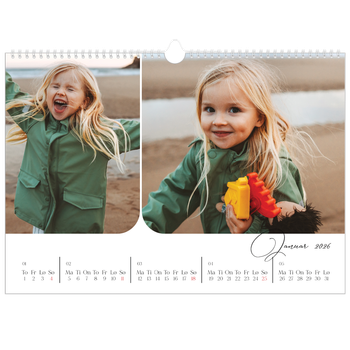 Fotokalender A3 — Øyeblikksbilder og skrift