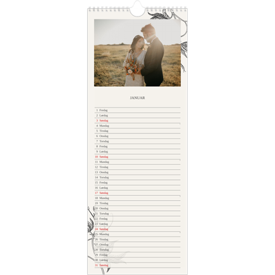 Fotokalender smal  — Blekk & blomst [Januar]