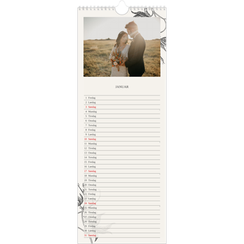 Fotokalender smal (15 x 40 cm) — Blekk & blomst