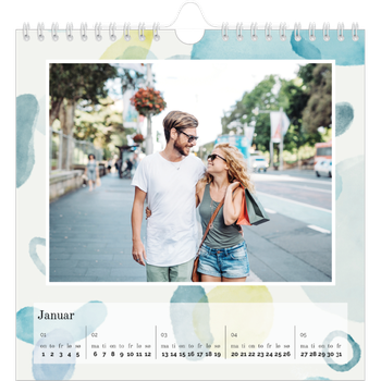 Fotokalender Kvadratisk — Akvarellformer