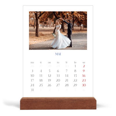 Bordkalender med trestativ - Stående — Klassisk kobolt [kalender-forside]