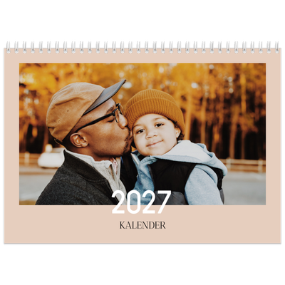 Fotokalender A4 dobbel (30 x 40 cm) — Overlappende tekst [kalender-forside]