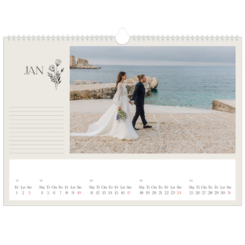 Fotokalender A3 — Initialer i blomst