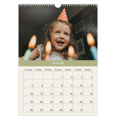 A3 Månedskalender — Pastellkapitler [Januar]