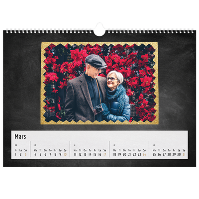 Fotokalender A3 — Rammer med glitter [Mars]