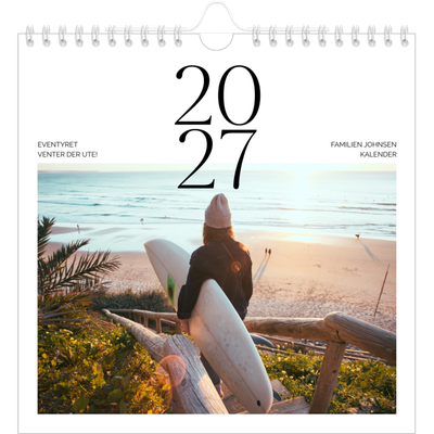 Månedskalender kvadratisk — Surfing i solnedgang [kalender-forside]