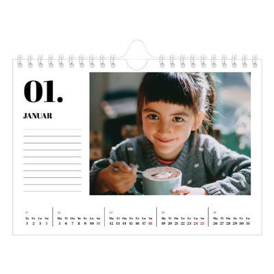Fotokalender A5 — Serif og øyeblikk [Januar]