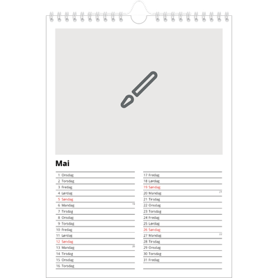 Fotokalender A4 (20 x 30 cm) — Design selv [kalender-forside]