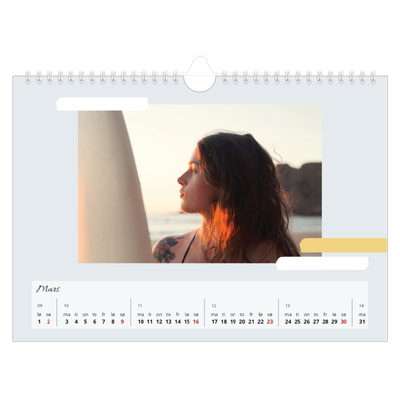Fotokalender A4 — Pastellfarger [Mars]