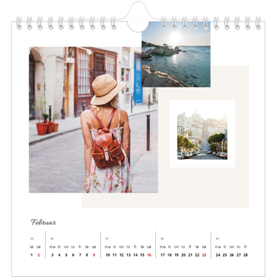 Månedskalender kvadratisk — Pastellfarger [Februar]