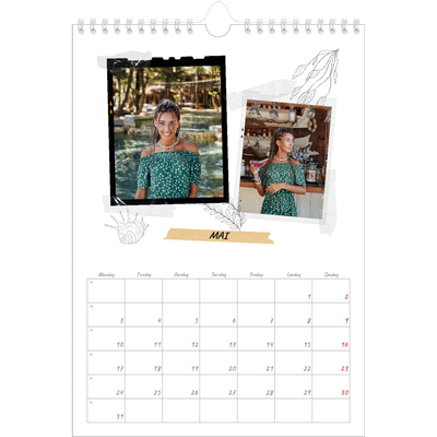 Fotokalender A4 (20 x 30 cm) — Scrapbook stil [Mai]