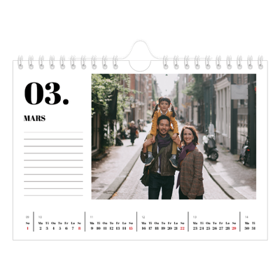 Fotokalender A5 — Serif og øyeblikk [Mars]