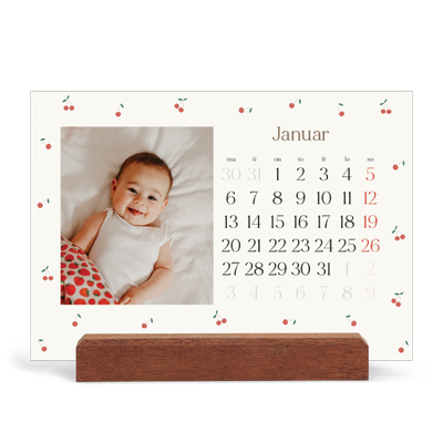 Bordkalender med trestativ - Liggende  — Kirsebærlykke [Januar]