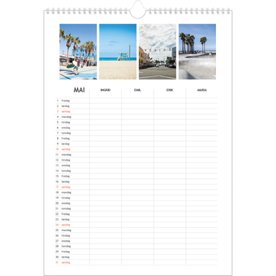 A3 Familieplanleggere — Enkel planlegger - Familie på 4 [kalender-forside]