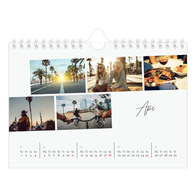 Fotokalender A5 — Byferie (hvit) [April]