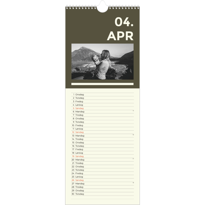 Fotokalender smal  — Moderne og dristig [April]