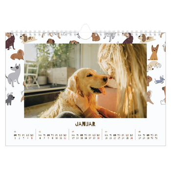 Fotokalender A4 — Leken valp