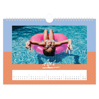 Fotokalender A4 — Fargerik kalender [April]