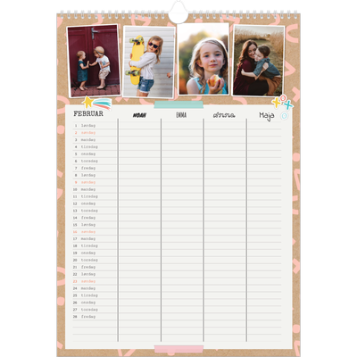 A3 Familieplanleggere — Rustikk planlegger - Familie på 4 [Februar]