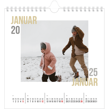 Fotokalender Kvadratisk — Dublett tekst