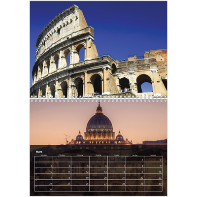 Fotokalender A4 dobbel (30 x 40 cm) — Transparent kalender [Mars]