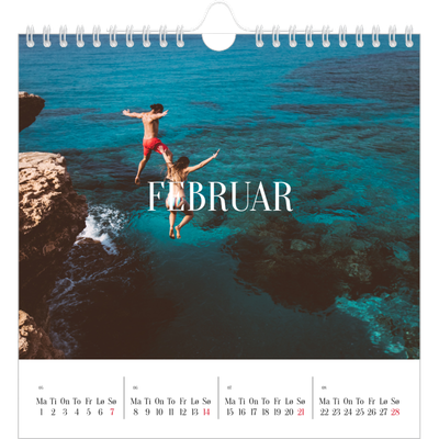 Månedskalender kvadratisk — Endeløs flukt [Februar]