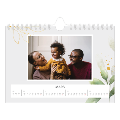 Fotokalender A5 — Naturlig akvarell [Mars]