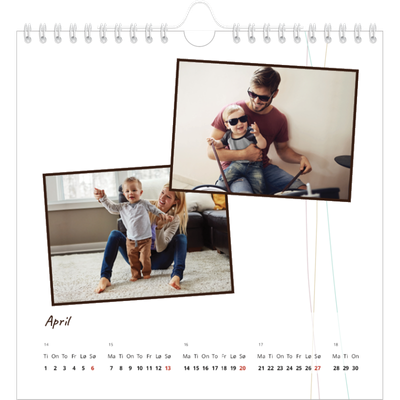 Månedskalender kvadratisk — Blomsterpapir [April]