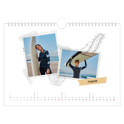 Fotokalender A4 — Scrapbook stil [Februar]