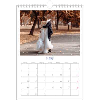 Fotokalender A4 (20 x 30 cm) — Klassisk kobolt [Mars]