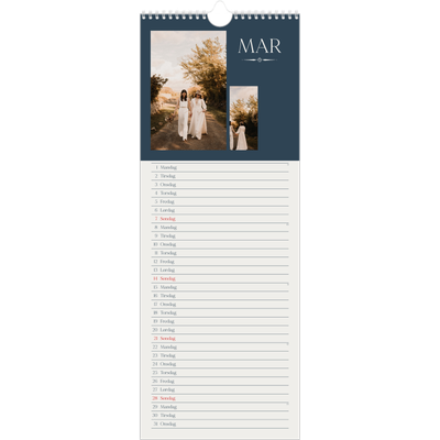 Fotokalender smal  — Skifer & seriffer [Mars]