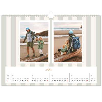 Fotokalender A3 — Skrift og striper [Mars]