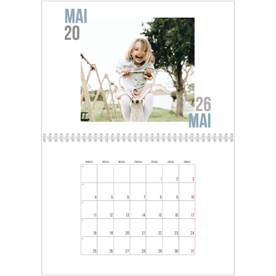 Fotokalender A4 dobbel (30 x 40 cm) — Dublett tekst [kalender-forside]