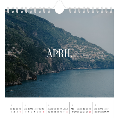 Månedskalender kvadratisk — Endeløs flukt [April]