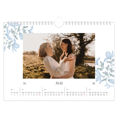 Fotokalender A4 — Elegant blomstret [kalender-forside]
