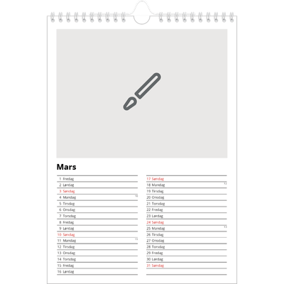 Fotokalender A4 (20 x 30 cm) — Design selv [Mars]