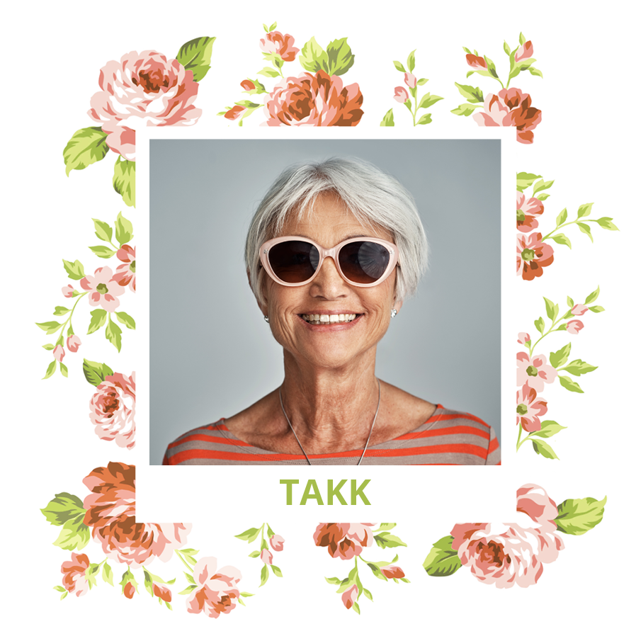 Takkekort — Stilig bestemor