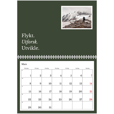 Fotokalender A4 dobbel (30 x 40 cm) — Redaksjonell Jord [Mars]