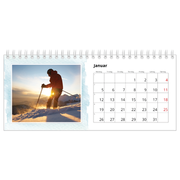 Bordkalender med foto — Vannfarger i bakgrunn