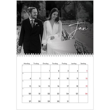 Fotokalender A4 dobbel — Elegant skrift